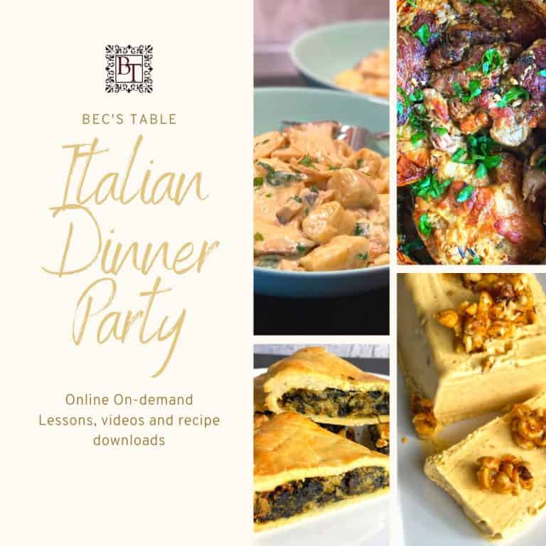 4 recipes from our Italian Dinner Party Online Cooking Course