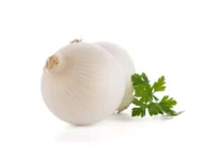 Two white onions.